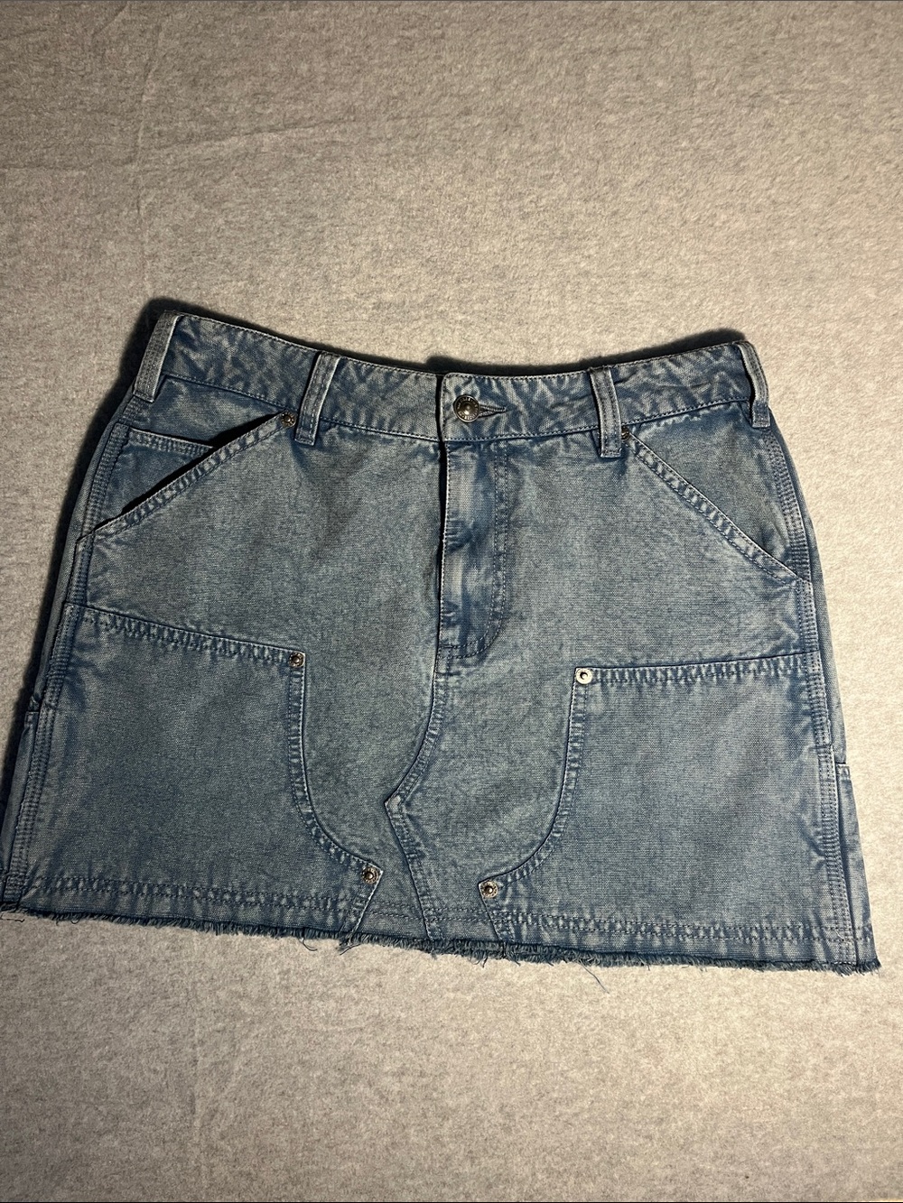 NWOT Free People Faded Blue Denim Mini Skirt